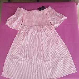 Pink and White Striped Dress